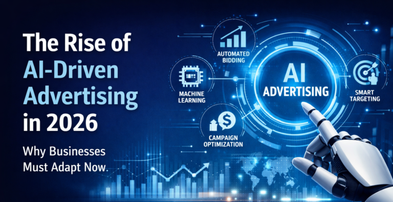 AI-driven advertising dashboard showing automation, targeting, and campaign optimization in 2026